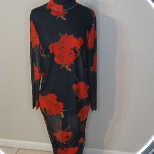 Red Crush Sheer Dress